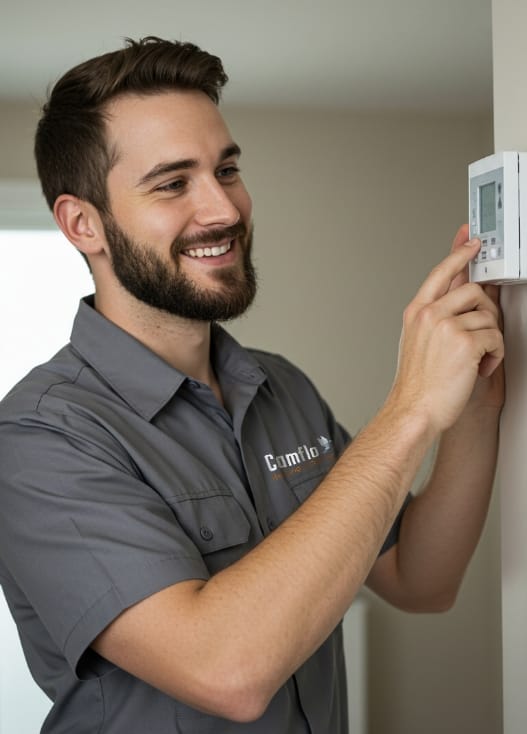 Tech Servicing Thermostat